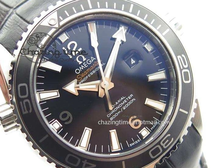 0104 Vibrant Planet Ocean Professional SS V6F 37mm Ladies Ceramic Bezel On Black Leather Strap A 8257